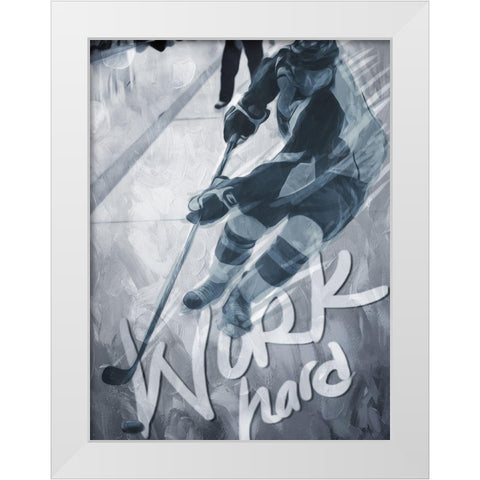 Work Hard White Modern Wood Framed Art Print by Villa, Mlli