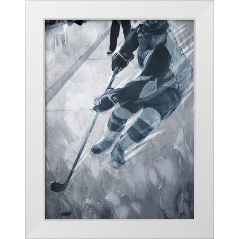 Hockey Move White Modern Wood Framed Art Print by Villa, Mlli