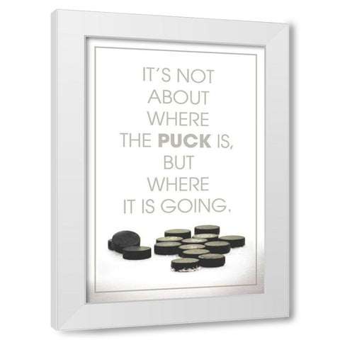 Pucks Going White Modern Wood Framed Art Print by Villa, Mlli