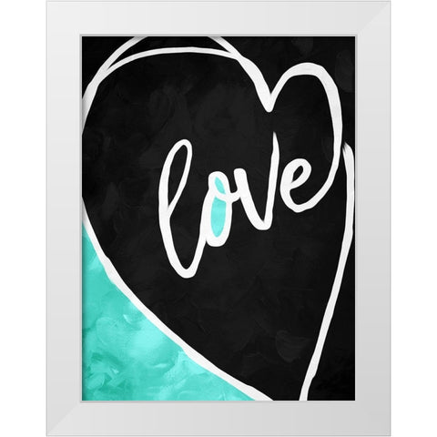 Love Heart White Modern Wood Framed Art Print by Villa, Mlli