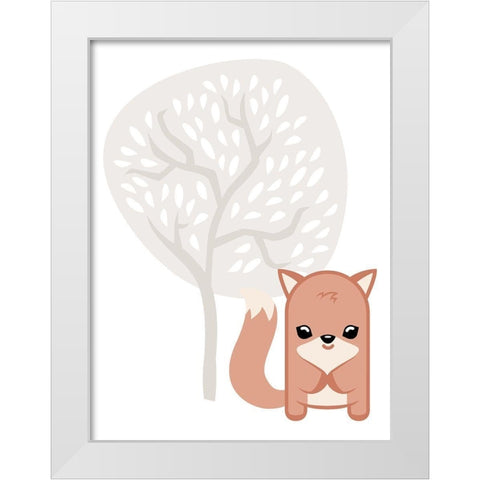 Fox Tree White Modern Wood Framed Art Print by Villa, Mlli