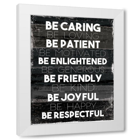 Be Caring White Modern Wood Framed Art Print by Villa, Mlli