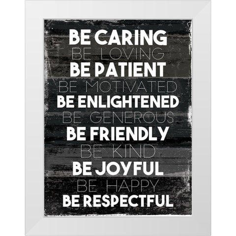 Be Caring White Modern Wood Framed Art Print by Villa, Mlli