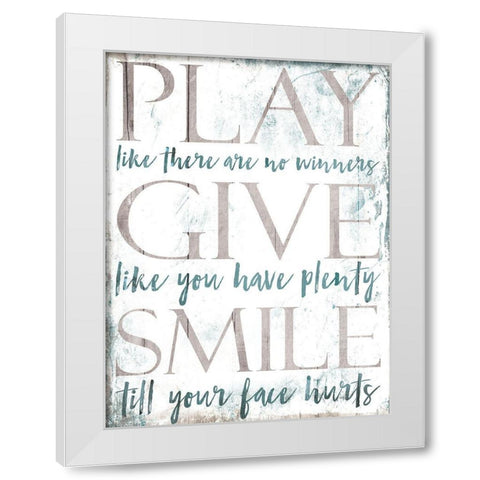 Play Give White Modern Wood Framed Art Print by Villa, Mlli