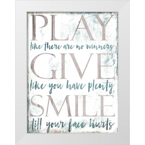 Play Give White Modern Wood Framed Art Print by Villa, Mlli