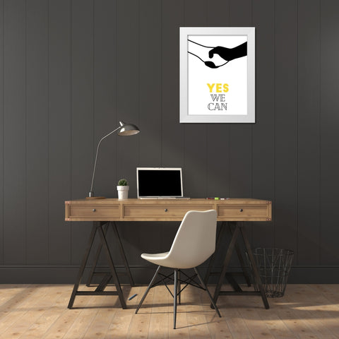 Yes We Can White Modern Wood Framed Art Print by Villa, Mlli