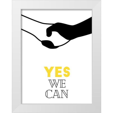 Yes We Can White Modern Wood Framed Art Print by Villa, Mlli