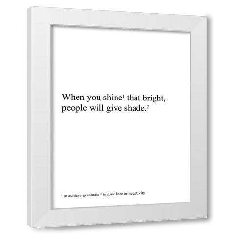 Shine White Modern Wood Framed Art Print by Villa, Mlli