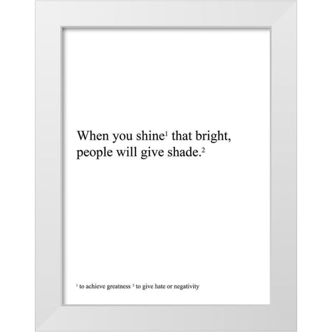 Shine White Modern Wood Framed Art Print by Villa, Mlli