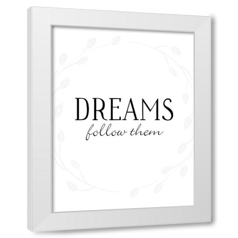 Dreams White Modern Wood Framed Art Print by Villa, Mlli