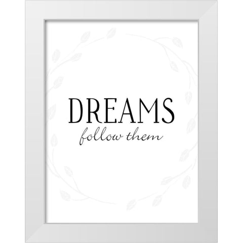 Dreams White Modern Wood Framed Art Print by Villa, Mlli