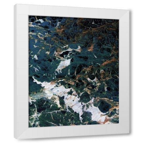 Dark Blue Smog Abstract White Modern Wood Framed Art Print by Villa, Mlli