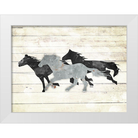 3 Icon Horse White Modern Wood Framed Art Print by Villa, Mlli