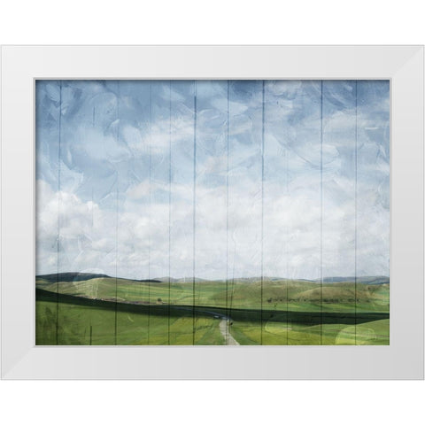 On The Hills White Modern Wood Framed Art Print by Villa, Mlli