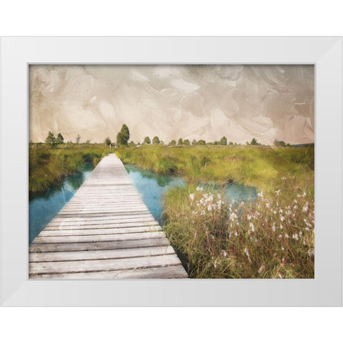 On The Marsh White Modern Wood Framed Art Print by Villa, Mlli