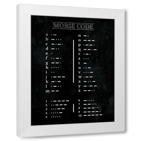 Morse Code Open White Modern Wood Framed Art Print by Villa, Mlli