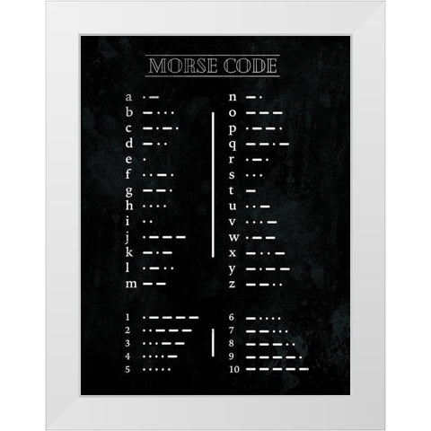 Morse Code Open White Modern Wood Framed Art Print by Villa, Mlli