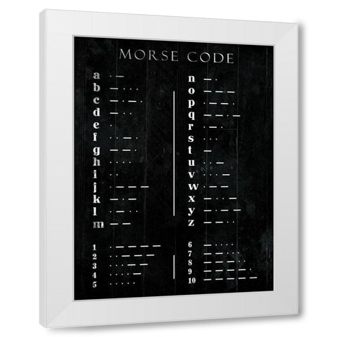 Morse Code White Modern Wood Framed Art Print by Villa, Mlli
