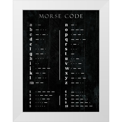 Morse Code White Modern Wood Framed Art Print by Villa, Mlli