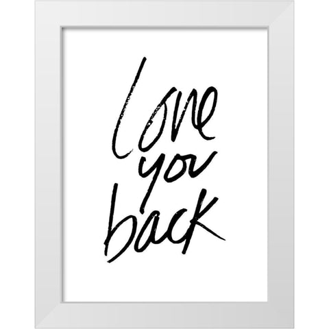 Love You Back White Modern Wood Framed Art Print by Villa, Mlli