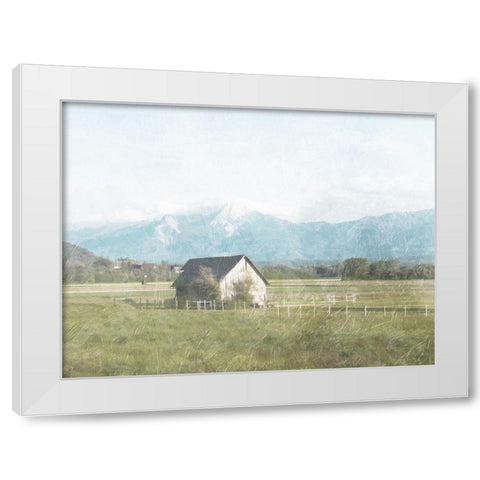 Barn In The Farm White Modern Wood Framed Art Print by Villa, Mlli