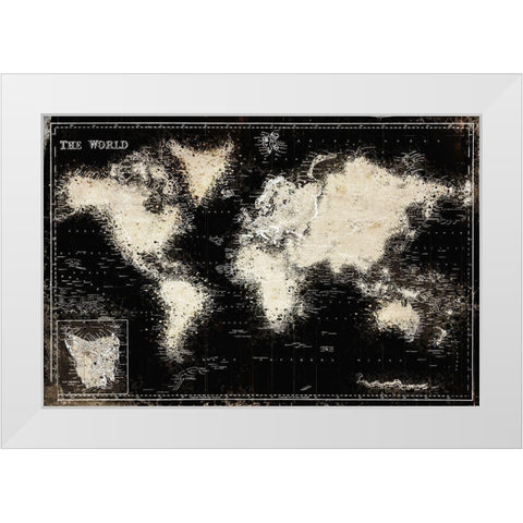 Cream World White Modern Wood Framed Art Print by Villa, Mlli