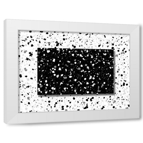 Black White Speckles White Modern Wood Framed Art Print by Villa, Mlli