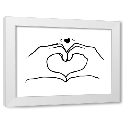 Heart Bw White Modern Wood Framed Art Print by Villa, Mlli