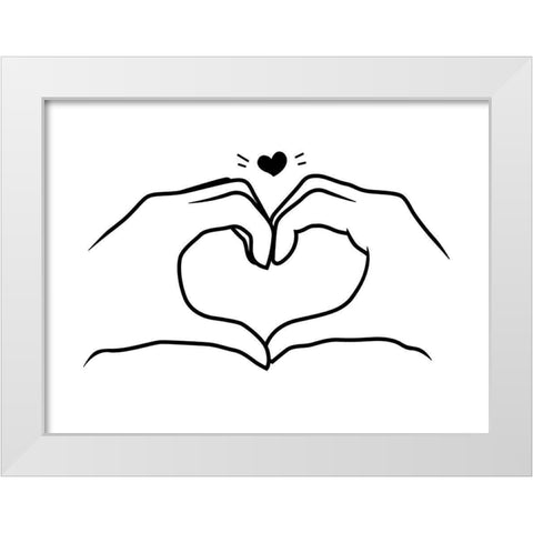 Heart Bw White Modern Wood Framed Art Print by Villa, Mlli