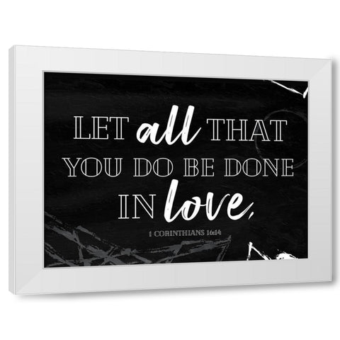 All Love Bw White Modern Wood Framed Art Print by Villa, Mlli