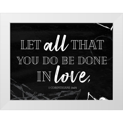 All Love Bw White Modern Wood Framed Art Print by Villa, Mlli