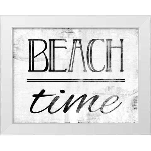 Beach Time Bw White Modern Wood Framed Art Print by Villa, Mlli