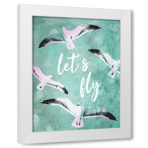 Lets Fly White Modern Wood Framed Art Print by Villa, Mlli