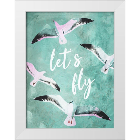 Lets Fly White Modern Wood Framed Art Print by Villa, Mlli