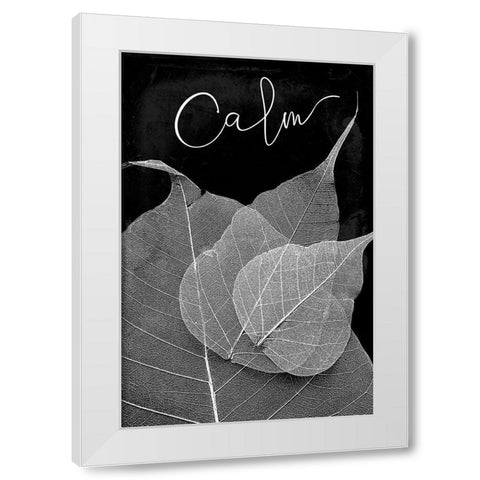 Calm Leaves White Modern Wood Framed Art Print by Villa, Mlli
