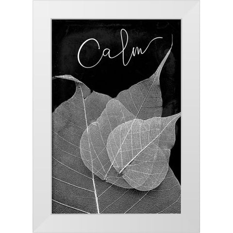 Calm Leaves White Modern Wood Framed Art Print by Villa, Mlli