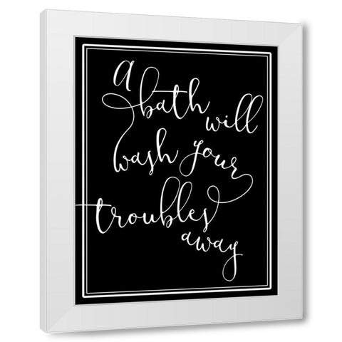 Troubles Away White Modern Wood Framed Art Print by Villa, Mlli