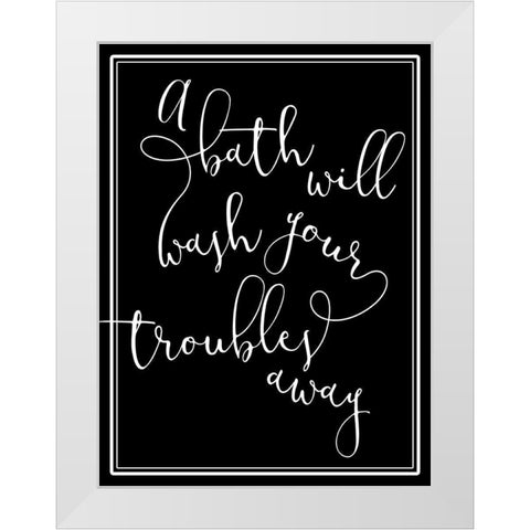 Troubles Away White Modern Wood Framed Art Print by Villa, Mlli