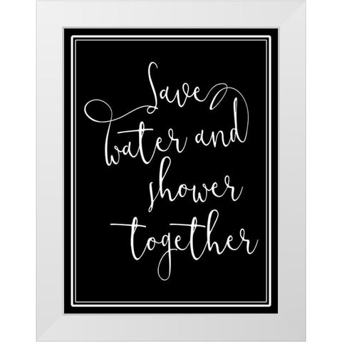 Shower Together White Modern Wood Framed Art Print by Villa, Mlli
