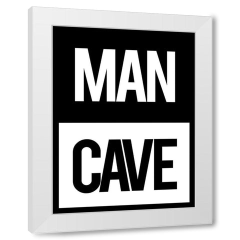 Man Cave White Modern Wood Framed Art Print by Villa, Mlli