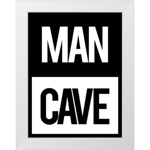 Man Cave White Modern Wood Framed Art Print by Villa, Mlli