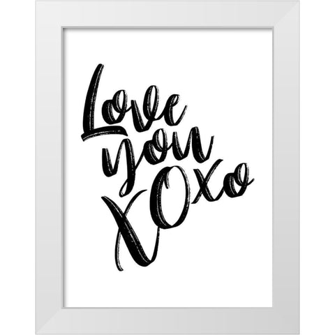 Love You Xoxo White Modern Wood Framed Art Print by Villa, Mlli