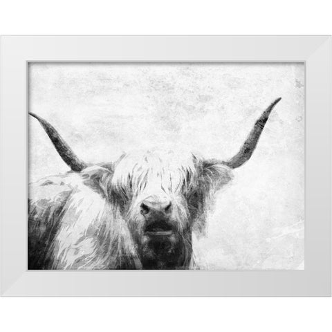 The Bull Look BW White Modern Wood Framed Art Print by Villa, Milli