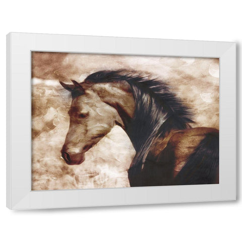 Look At The Horse White Modern Wood Framed Art Print by Villa, Milli