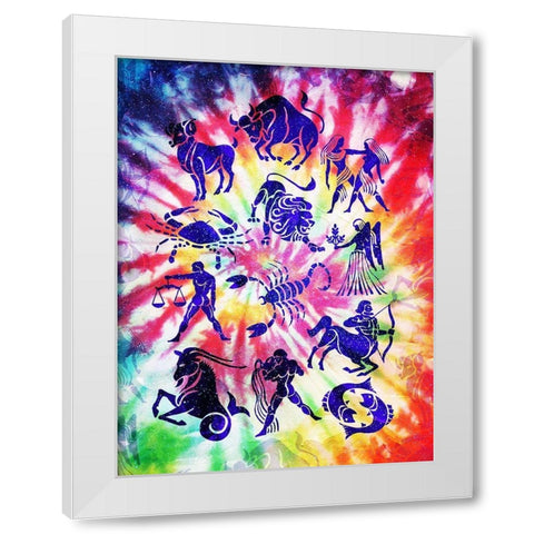 Zodiac Tie Dye White Modern Wood Framed Art Print by Villa, Milli
