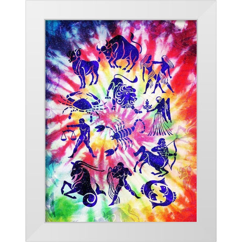 Zodiac Tie Dye White Modern Wood Framed Art Print by Villa, Milli