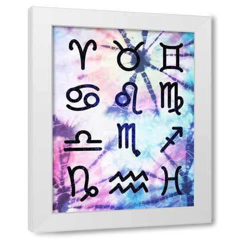 Symbol Zodiac Tie Dye White Modern Wood Framed Art Print by Villa, Milli