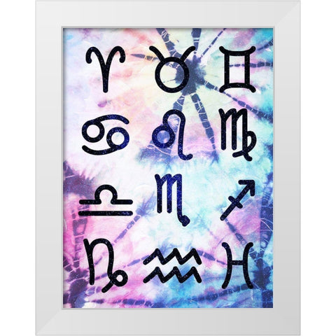 Symbol Zodiac Tie Dye White Modern Wood Framed Art Print by Villa, Milli