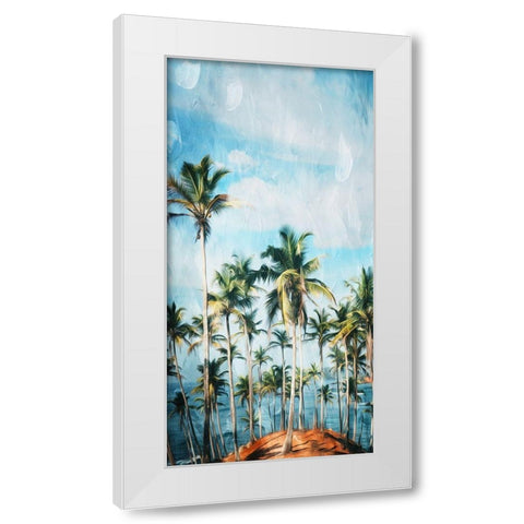 Beach Palm Out White Modern Wood Framed Art Print by Villa, Mlli