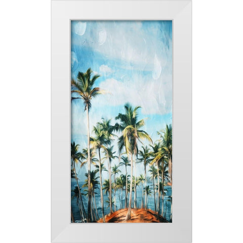 Beach Palm Out White Modern Wood Framed Art Print by Villa, Mlli